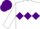 Silk - White, purple triple diamond, purple cap