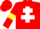 Silk - Red body, white cross of lorraine, red arms, yellow armlets, red cap