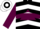 Silk - Black, 'mc' on white and maroon triangle, white chevrons and maroon hoop on sleeves