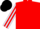 Silk - red, light blue spot & cap, striped sleeves