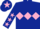 Silk - Dark blue, pink triple diamond, pink stars on sleeves, pink star on cap