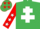 Silk - Emerald green, white cross of lorraine, red sleeves, white stars, white cap, red stars