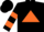 Silk - Black, orange triangle, orange bars on sleeves
