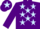 Silk - Purple, light blue stars, purple cap, light blue star