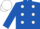 Silk - Royal blue, white polka dots, m emblem on back, matching cap