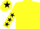 Silk - Yellow, black stars on sleeves, yellow cap, black star