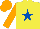 Silk - Yellow, Royal Blue star, Orange sleeves and cap