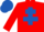 Silk - Red, Royal Blue Cross of Lorraine and cap