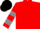 Silk - Red and grey triangular thirds, red sleeves, grey hoop