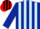 Silk - Dark blue & light blue stripes, black & red striped cap