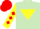 Silk - Light green, yellow inverted triangle, yellow sleeves, red diamonds, red cap