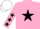 Silk - Pink, black star, pink sleeves, black stars, white cap