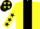 Silk - Yellow, black stripe, yellow sleeves, black stars and cap