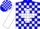 Silk - Blue, white cross, white blocks on sleeves