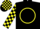 Silk - Black, yellow 'jz' in circle, yellow sleeves with black blocks