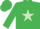 Silk - emerald Green, light green star, emerald green cap