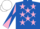 Silk - Royal blue, pink stars, pink & royal blue diabolo on sleeves, white cap