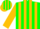 Silk - Green, gold 'w' in horseshoe, gold stripes on sleeves