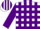 Silk - White, purple blocks, purple stripes on sleeves
