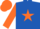 Silk - Royal blue, orange star, royal blue bars on orange sleeves, orange cap