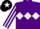 Silk - Purple, white triple diamond, striped sleeves, black cap, white star