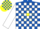 Silk - Royal blue, white blocks, yellow star yoke, white blocks on left sleeve