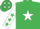 Silk - Emerald green, white star and sleeves, emerald green stars and cap