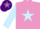 Silk - Mauve, light blue star and sleeves, purple cap, grey star