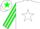 Silk - White, green star in green horseshoe, white star stripe on sleeves