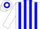 Silk - White, blue stripes, white sleeves, white and blue hooped cap