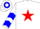 Silk - White, red star, blue chevrons on sleeves, white and blue hooped cap