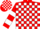 Silk - Red, white 'b', red and white blocks, white hoops on sleeves