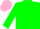 Silk - Forest green, large pink 'y', pink stripe on forest green sleeves, pink cap