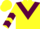 Silk - Yellow, maroon triangular panel, maroon chevrons on sleeves