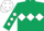 Silk - Dark green,white triple diamond & diamonds on slvs,dkGreen cap,white diamonds
