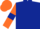 Silk - Dark Blue, Orange sleeves, Dark Blue armlets, Orange cap
