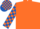 Silk - Orange, orange and royal blue check sleeves and cap
