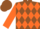 Silk - Brown, orange diamonds, orange sleeves