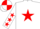 Silk - White, red star, red stars on sleeves, quartered cap