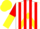 Silk - White, Red Stripes, Yellow Cross Sashes, Red Stripes, White Sleeves, Red And Yellow halved Cap