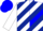 Silk - White, dark blue diagonal stripes, white and blue halved cap