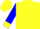 Silk - Yellow, blue 'sm' lightning bolt, yellow lightning bolt and cuffs on blue sleeves