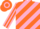 Silk - Pink, orange diagonal stripes, striped sleeves, hooped cap