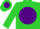 Silk - Lime, lime 'db' on purple ball, purple band on sleeves