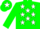 Silk - green, white stars, green cap, white star