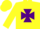 Silk - Yellow, purple maltese cross