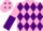 Silk - Pink & purple diamonds, halved sleeves, purple diamonds on cap