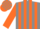 Silk - Grey and orange stripes, orange sleeves, check cap