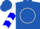 Silk - Royal blue, white circle and 'l', white sleeves, blue chevrons