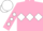 Silk - Pink, white triple diamond, white diamonds sleeves, white cap, pink peak